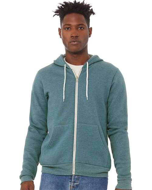 Unisex Sponge Fleece Full-Zip Hoodie Sweatshirt - 3739