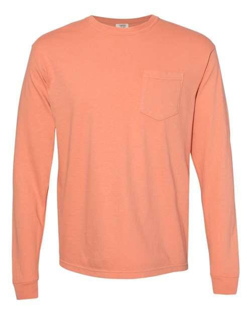 Garment-Dyed Heavyweight Long Sleeve Pocket T-Shirt - S - Transfer Kingdom