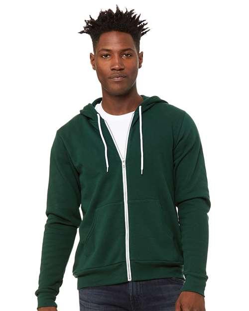 Unisex Sponge Fleece Full-Zip Hoodie Sweatshirt - 3739