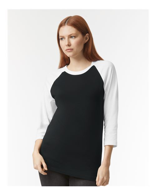 Unisex CVC Three-Quarter Sleeve Tee