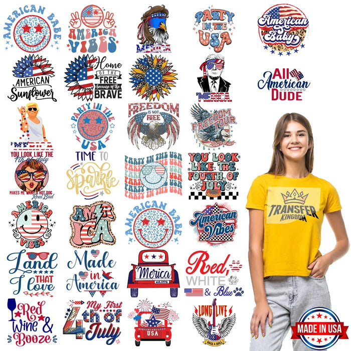 4th Of July Premade Gang sheet - 30 PCS 10 INCH (Variation 4)