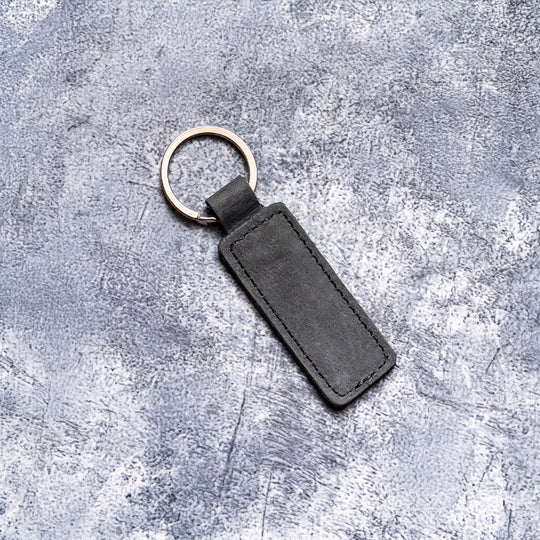 Rectangle Keychain – Faux Leather Key Ring in Multiple Colors