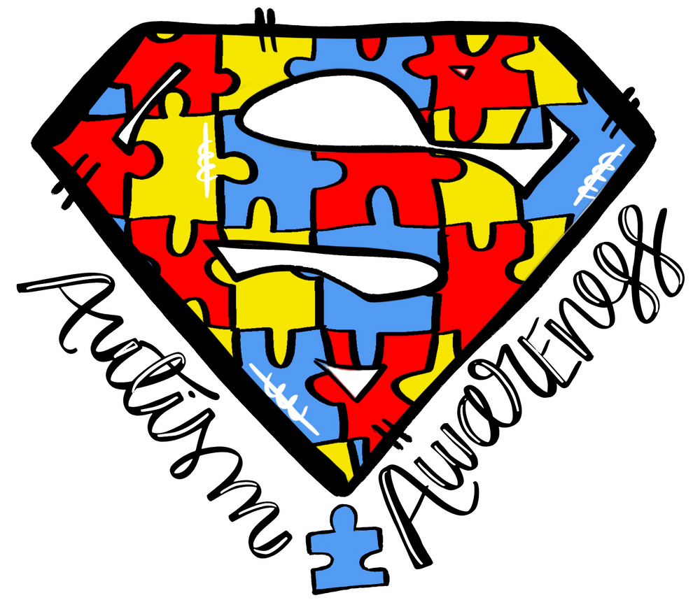 Superman Logo Autism Awareness Design - DTF heat transfer - Transfer Kingdom