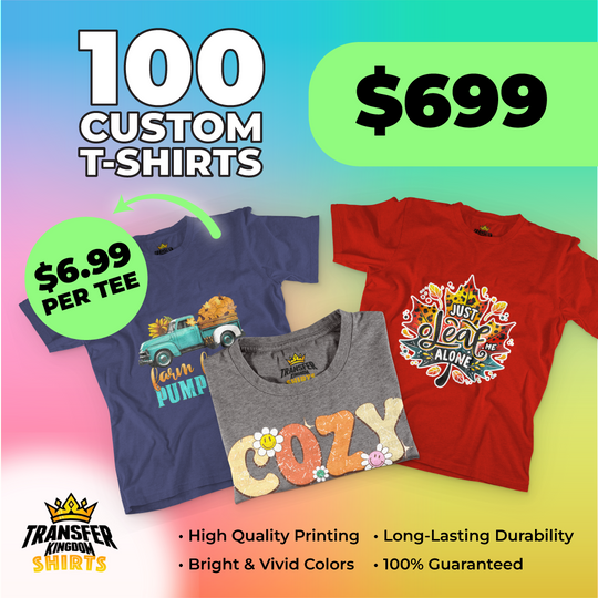 100 Gildan HeavyCotton® Custom T-shirts Bundle