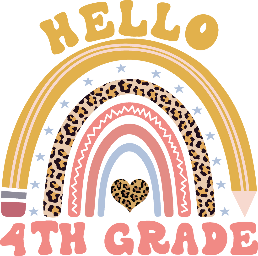 Copy of Hello 4th Grade - Back To School DTF Transfer - Transfer Kingdom