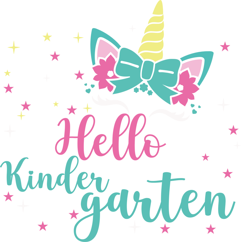 Unicorn Hello Kindergarten - Back To School DTF Transfer - Transfer Kingdom