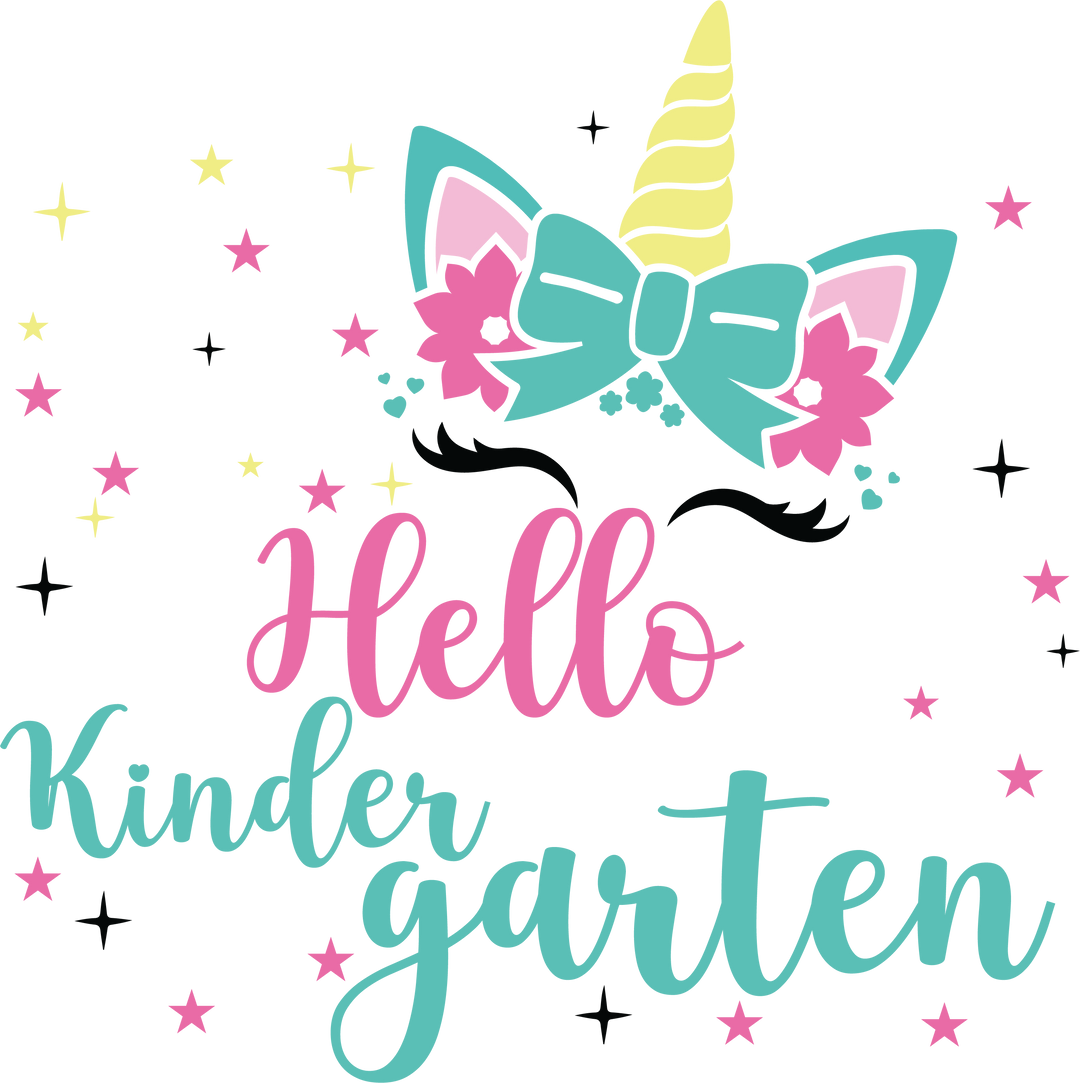 Unicorn Hello Kindergarten - Back To School DTF Transfer - Transfer Kingdom