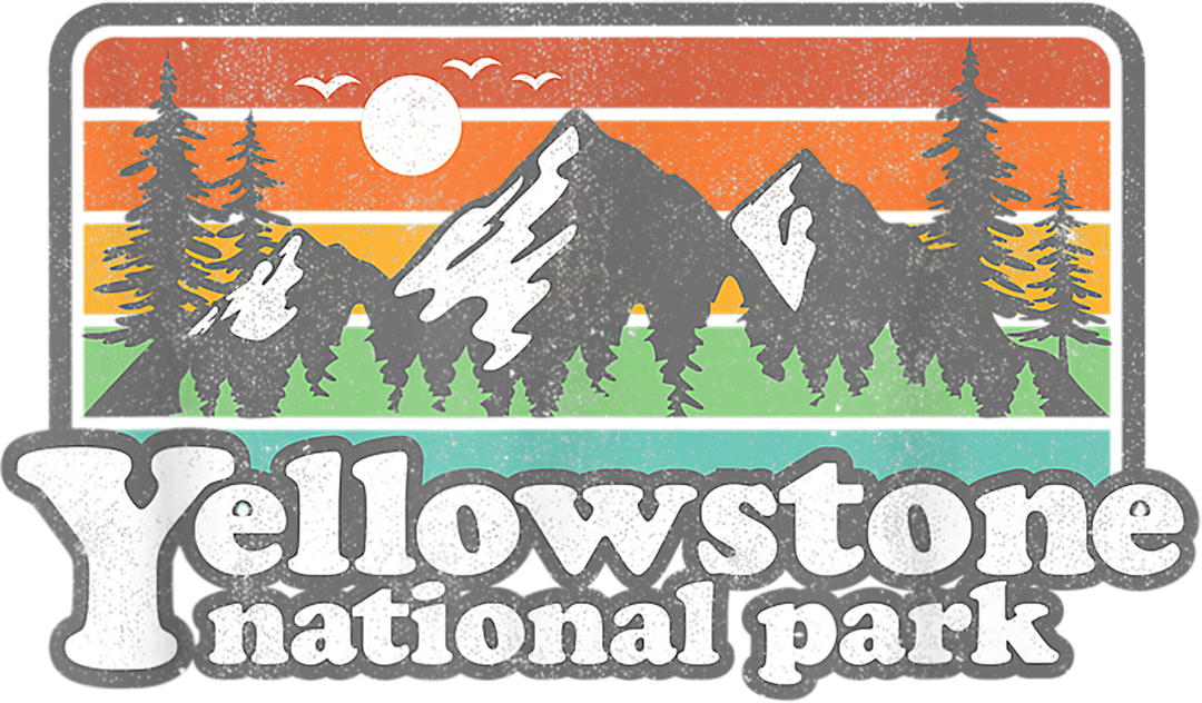 Yellowstone National Park Retro Hiking Camping Souvenir - DTF heat transfer
