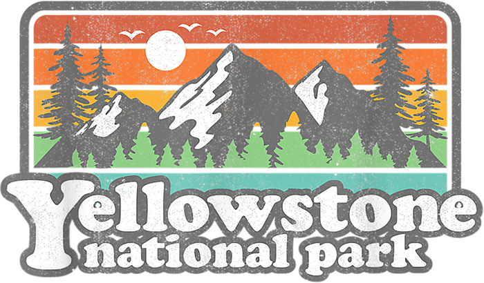 Yellowstone National Park Retro Hiking Camping Souvenir - DTF heat transfer