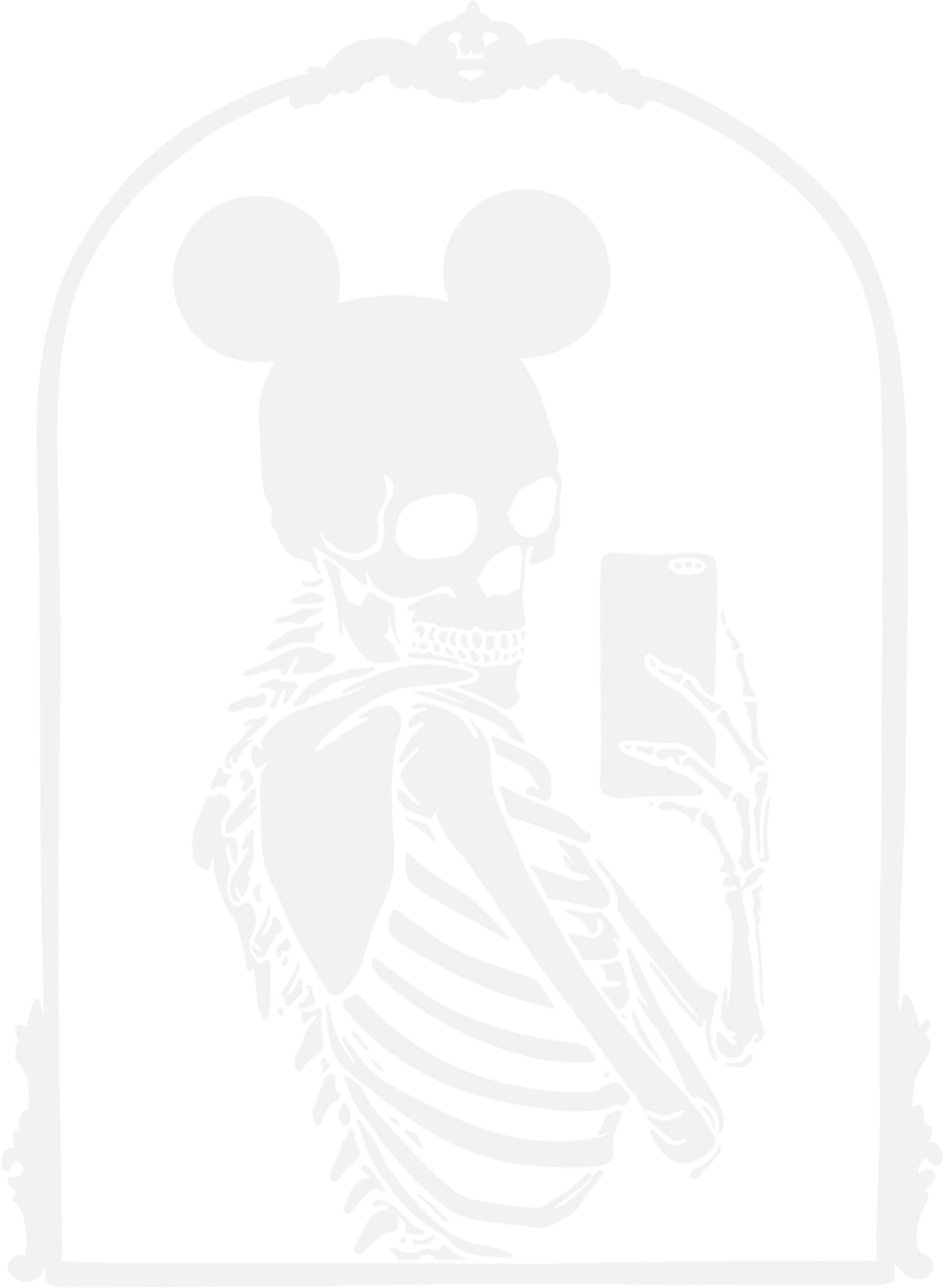 Skeleton Selfie With Mickey Ears Design - DTF heat transfer