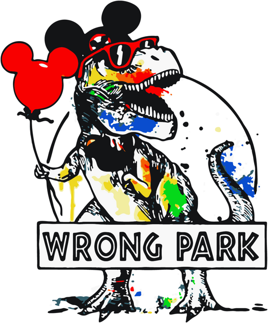 Disney WrongPark Jurassic Park Dinosaur With Mickey Head Balloon Design - DTF heat transfer