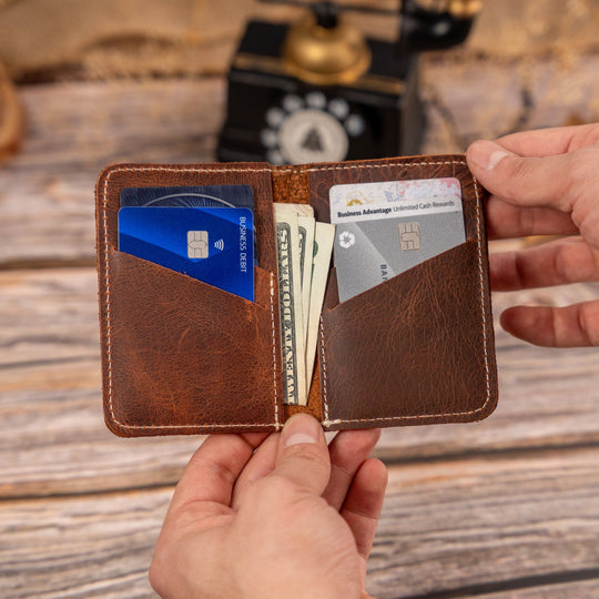 Custom Engraved Leather Wallet for Men