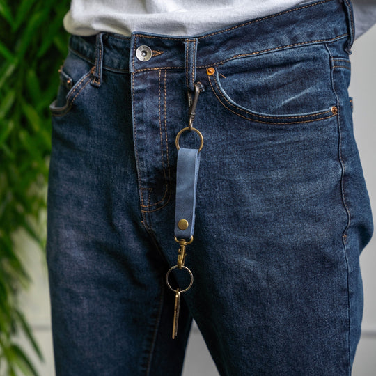 Custom Engraved Leather Keychain - Hook