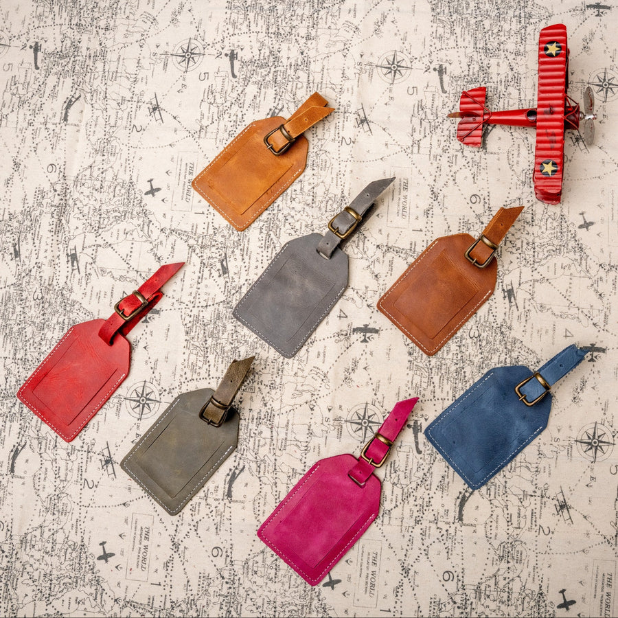 Custom Engraved Leather Luggage Tag