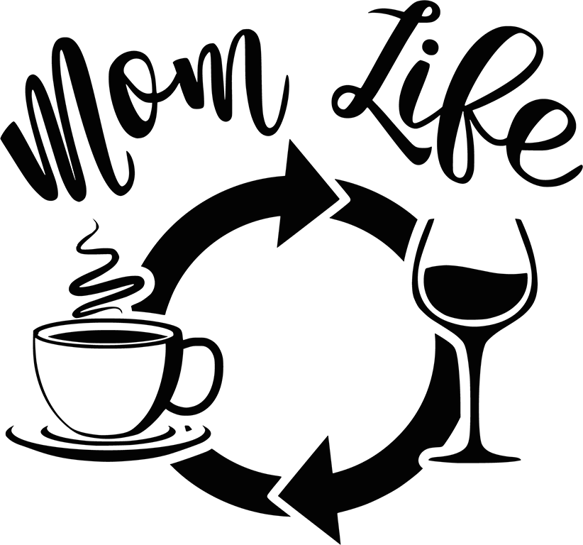 MomLife Wine Coffee Repeat - Mothers Day - Wine Lover - Coffee Lover Design - DTF heat transfer - Transfer Kingdom