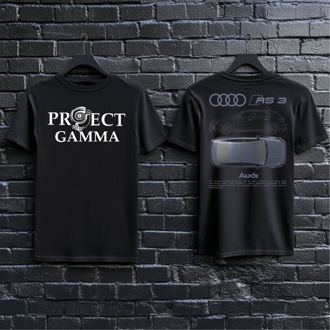 AUDI / RS3 Garage Wall Art - Unisex Double Sided T-Shirt