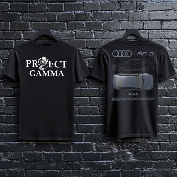 AUDI / RS3 Garage Wall Art - Unisex Double Sided T-Shirt