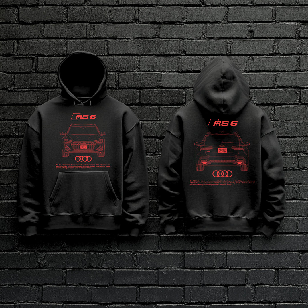 AUDI / RS6 Dual-View Technical Series - Unisex Double Sided Hoodie