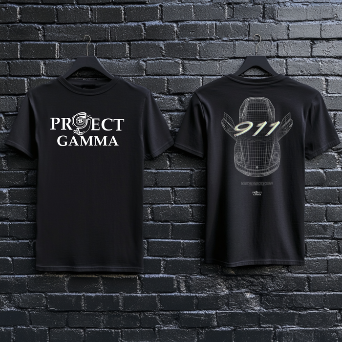 PORSCHE / 911 Blueprint - Unisex Double Sided T-Shirt