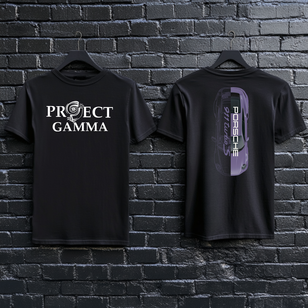 PORSCHE / 911 Turbo S Split-Identity Vector - Unisex Double Sided T-Shirt