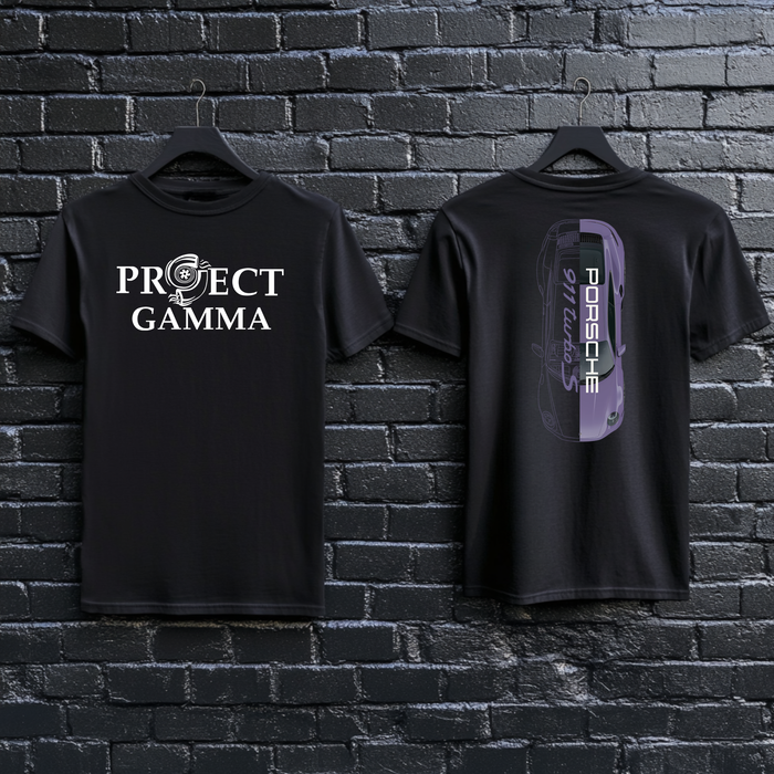 PORSCHE / 911 Turbo S Split-Identity Vector - Unisex Double Sided T-Shirt