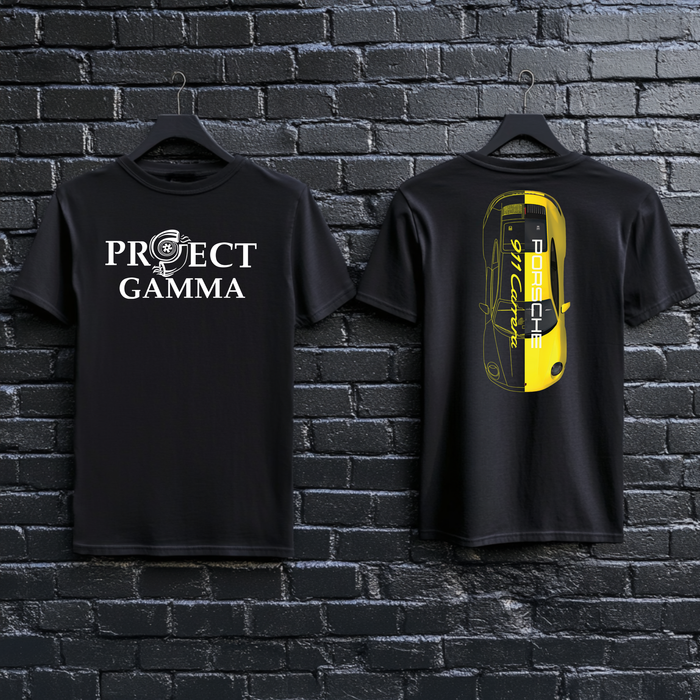 PORSCHE / 911 Carrera Split-Identity Vector - Unisex Double Sided T-Shirt