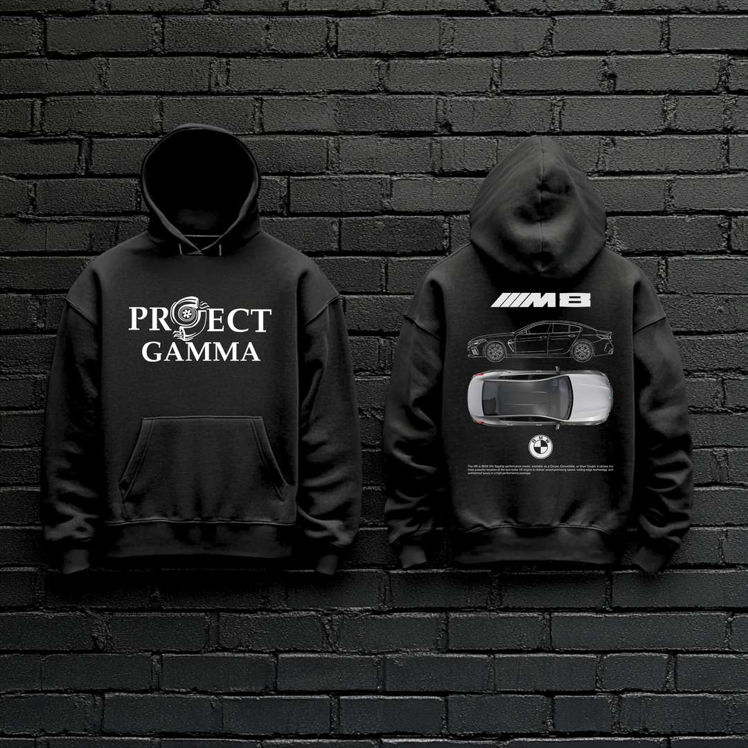 BMW / M8 Garage Wall Art - Unisex Double Sided Hoodie