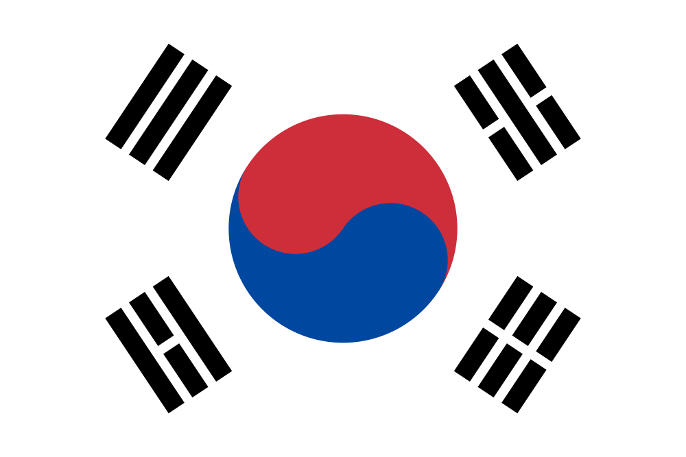 South Korea Flag - Country Flags DTF Transfers