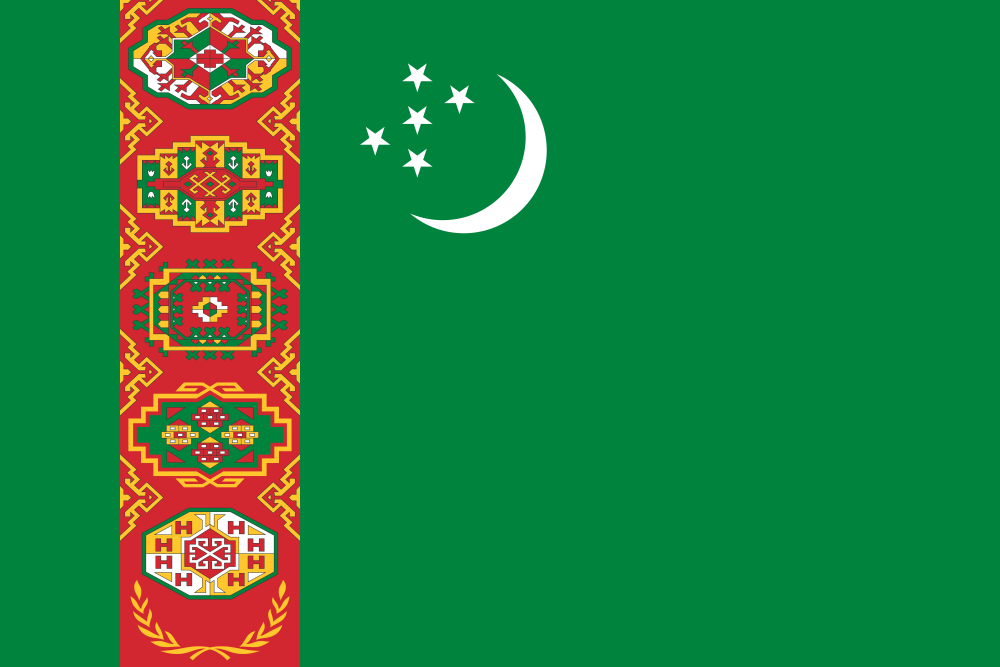 Turkmenistan Flag - Country Flags DTF Transfers