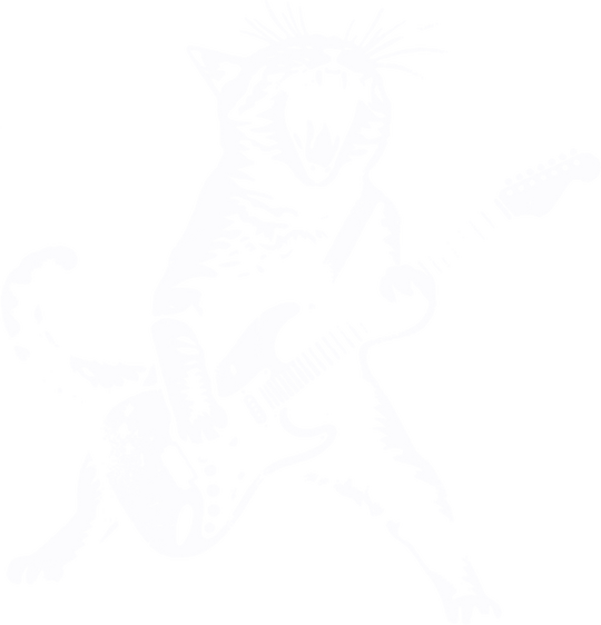 Guitar Cat B&W - Music DTF Transfers transfer-kingdom Light Color Design (See Imaging)