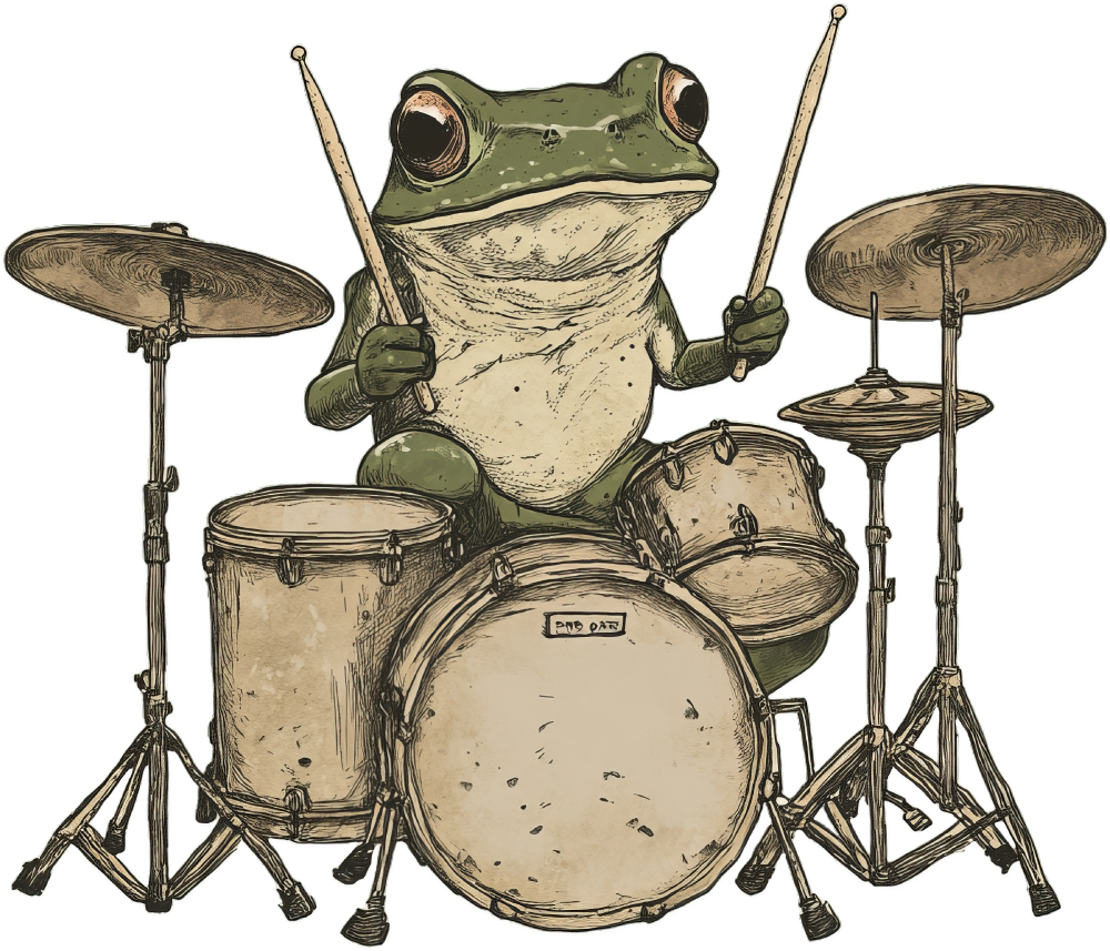 Frog Drumming - Music DTF Transfers transfer-kingdom