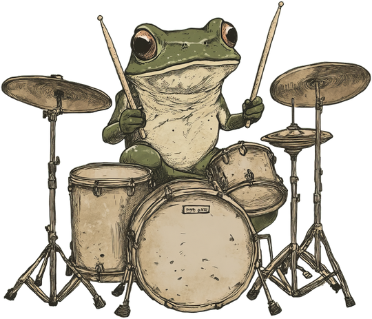 Frog Drumming - Music DTF Transfers transfer-kingdom