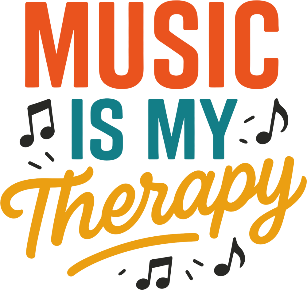 Music Is My Therapy - Music DTF Transfers transfer-kingdom Dark Color Design (See Imaging)