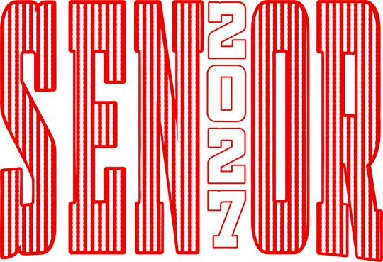 Senior 2027 Red Stripes - Senior DTF Transfers