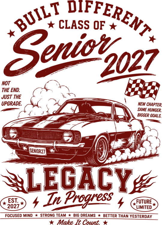 Senior 2027 Red Car - Senior DTF Transfers