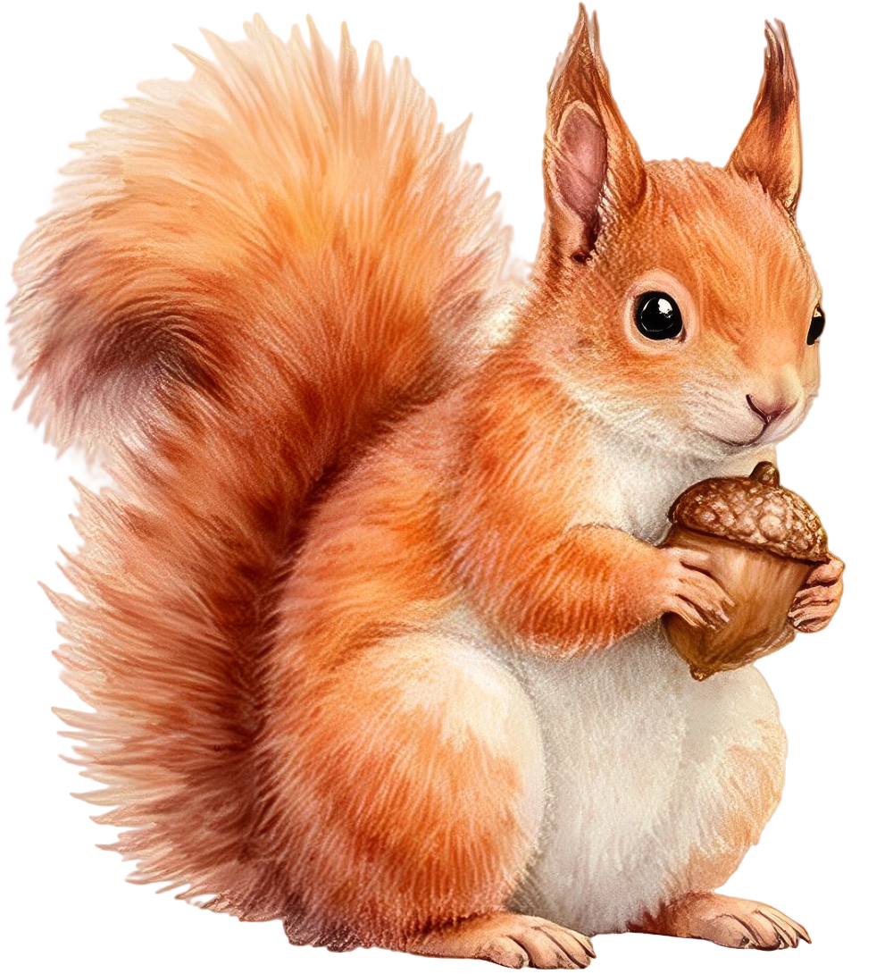 Eurasian Red Squirrel - Animals DTF Transfers