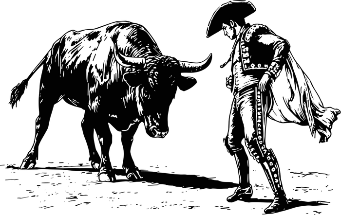Bull And Matador B&W - Animals DTF Transfers