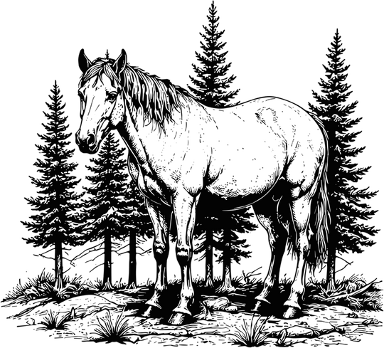 Horse In Wild - Animals DTF Transfers