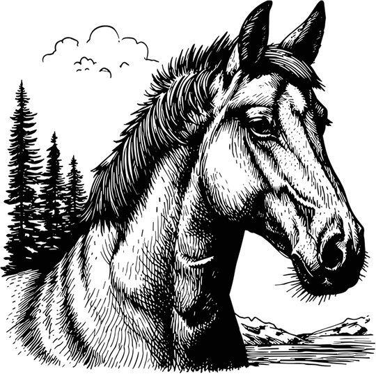 Horse Portrait - Animals DTF Transfers