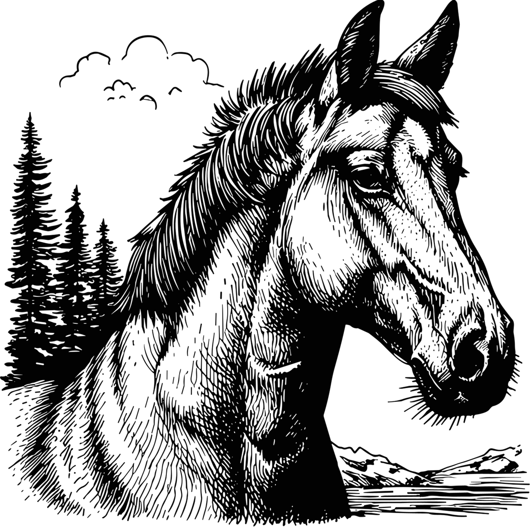 Horse Portrait - Animals DTF Transfers