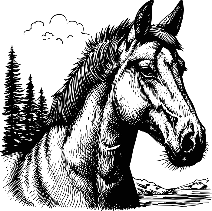 Horse Portrait - Animals DTF Transfers