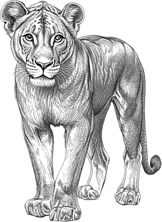 Lioness B&W - Animals DTF Transfers