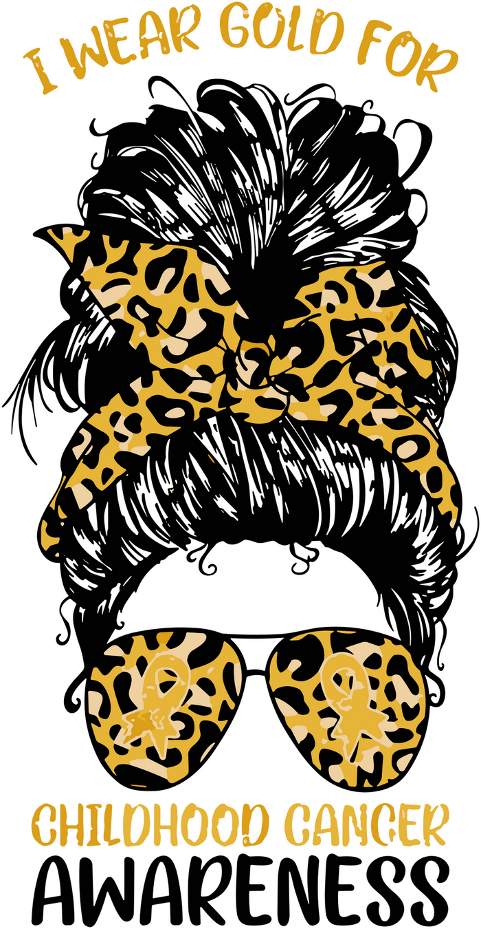 I Wear Gold For Childhood Cancer Awareness - Childhood Cancer DTF Transfers