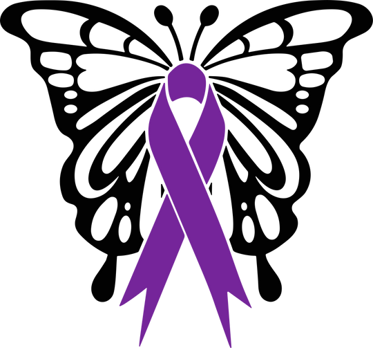 Butterfly & Ribbon - Hodgkin's Lymphoma Cancer DTF Transfers