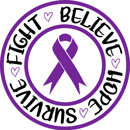 Fight, Believe, Hope, Survive - Hodgkin's Lymphoma Cancer DTF Transfers