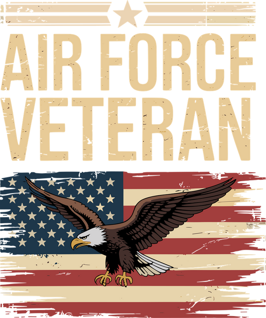 Air Force Veteran, US Flag - Air Force DTF Transfers