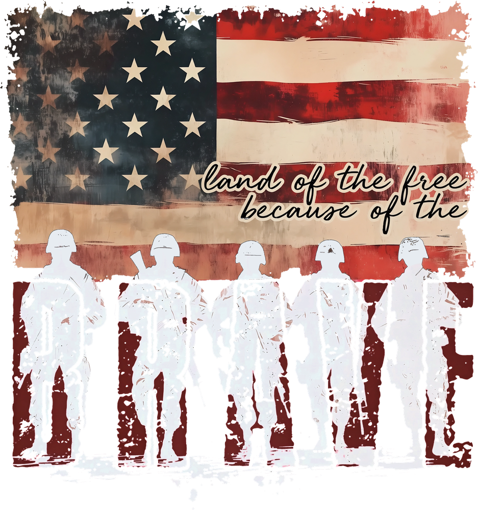 The Land of the Free Because of the Brave - Army DTF Transfers