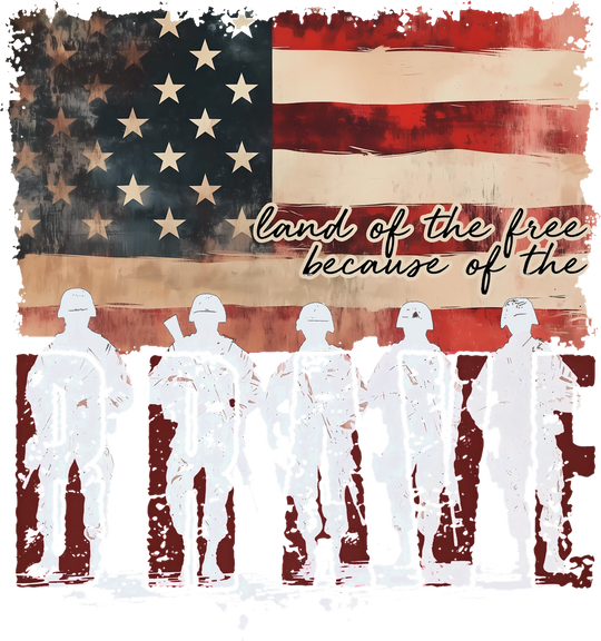 The Land of the Free Because of the Brave - Army DTF Transfers