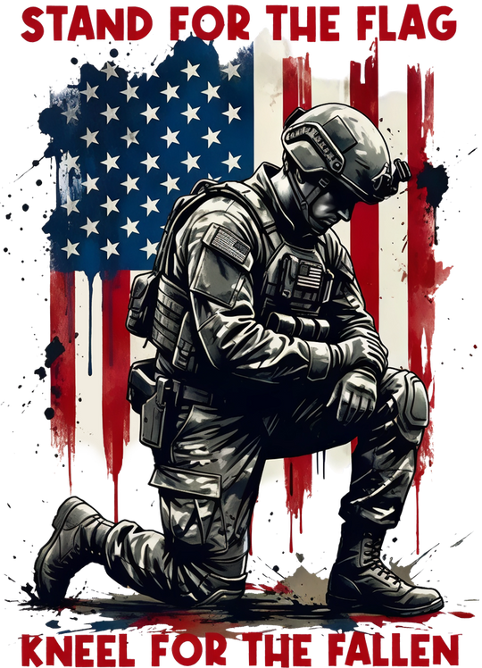 Stand For The Flag, Kneel For The Fallen - Army DTF Transfers