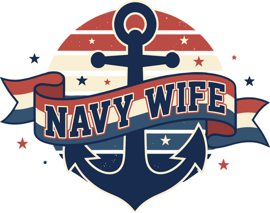 Navy Wife - Navy DTF Transfers